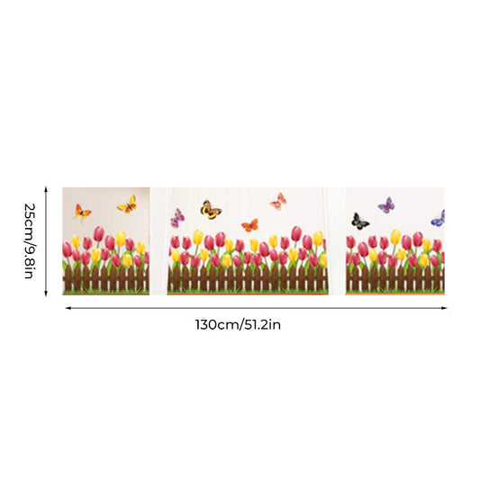 Wondever Väggdekaler – Natur 3D Blommor och Grönt Gräs Väggdekoration