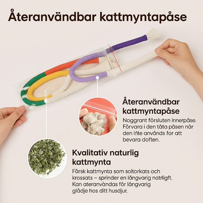 Potaroma™ Tuggrep med Kattmynta – 3-pack för Aktiv Lek & Tandhälsa