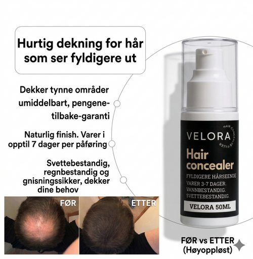 Velora Concealer - Filler Fra tynt til fyldig hår på bare 30 minutter