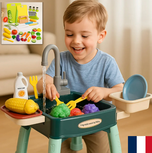 Cuisine pour enfants avec robinet magique – Renforce la motricité, la créativité et les compétences sociales !