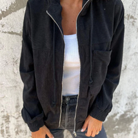 Ella™ | Corduroy capuchonjack met rits