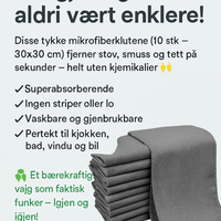 Tjocka Magiske Rengjøringsklut – Effektiv rengjøring uten kjemikalier 30 × 30 cm / 10 stk