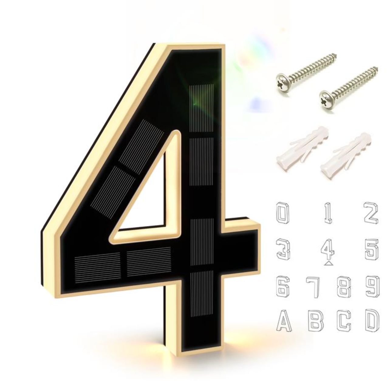 Solbelysta Husnummer - LED-skylt för modern & stilren exteriör