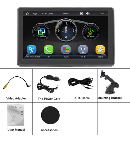 7-tums pekskärm med Trådlös Carplay - Uppgradera din körupplevelse på 10 sekunder 🚗