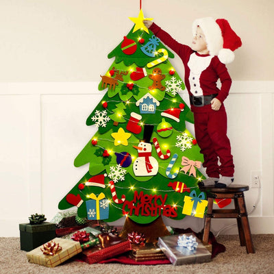 ChristmasKiddieTree™ - DIY-juletre i filt med selvklebende dekorasjoner | 30% Rabatt