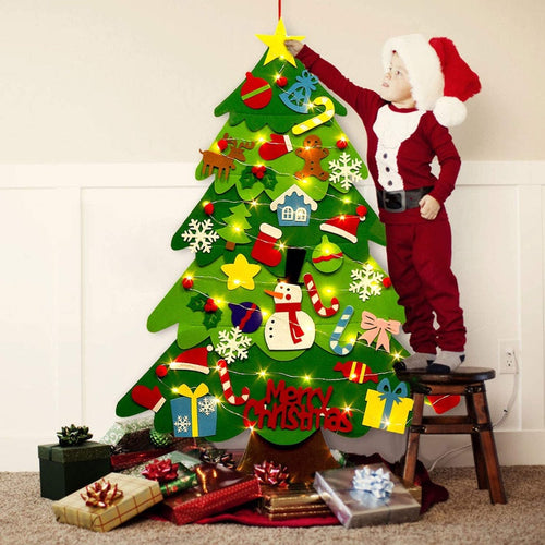 ChristmasKiddieTree™ - DIY-juletre i filt med selvklebende dekorasjoner | 30% Rabatt