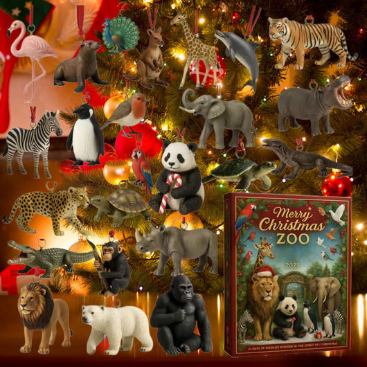 Calendario dell'Avvento Animali dello Zoo 2026 | 24 Decorazioni con Animali