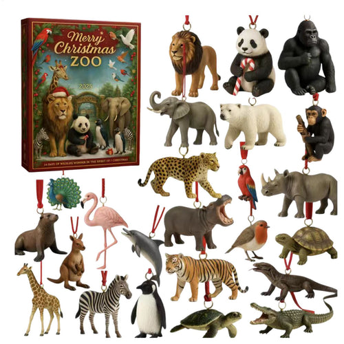 Calendario dell'Avvento Animali dello Zoo 2026 | 24 Decorazioni con Animali