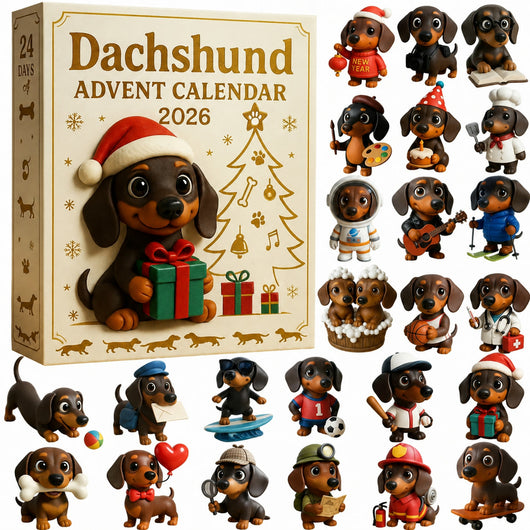 Calendario dell'Avvento Bassotto 2026 | 24 Statuine di Bassotto