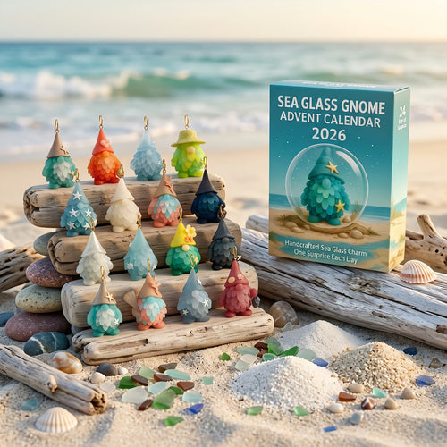 Calendario dell'Avvento Gnomi di Vetro di Mare 2026 | 24 Gnomi da Appendere